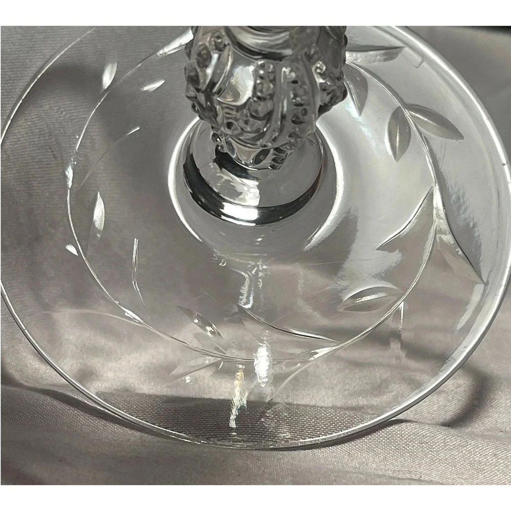 Vintage Heisey Crystal Tall Champagne Coupe Sherbet Glasses Set of 2 Clear 6in